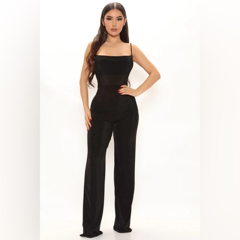 Fashion Nova Sleek Black Jumpsuit